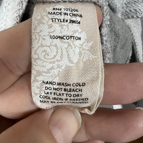 Soft Surroundings My Weekend Hoodie Light Gray Long Sleeve Cotton Women's Size L - Picture 6 of 8